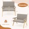 Plush Sherpa Loveseat Sofa with High-Density Cushion and Rubber Wood Legs for Home Decor